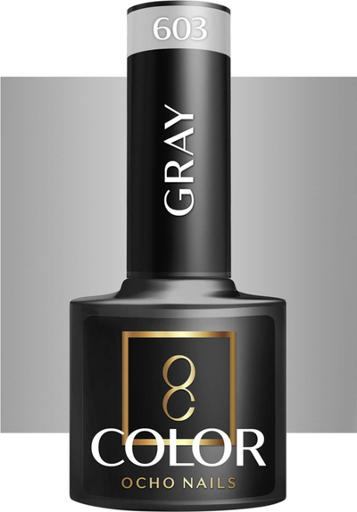 Хибриден лак за нокти Ocho Nails Gray 603, 5 g, сив