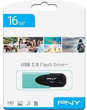 USB PNY Attaché 4, 16GB, USB 2.0, ngjyrë turquoise
