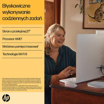 Kompjuter All in One HP 27-cr0222nw, 27" Full HD, Ryzen 7, i bardhë