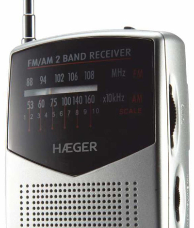 Портабилно радио Haeger Pocket, AM/FM, со телескопска антена, сиво