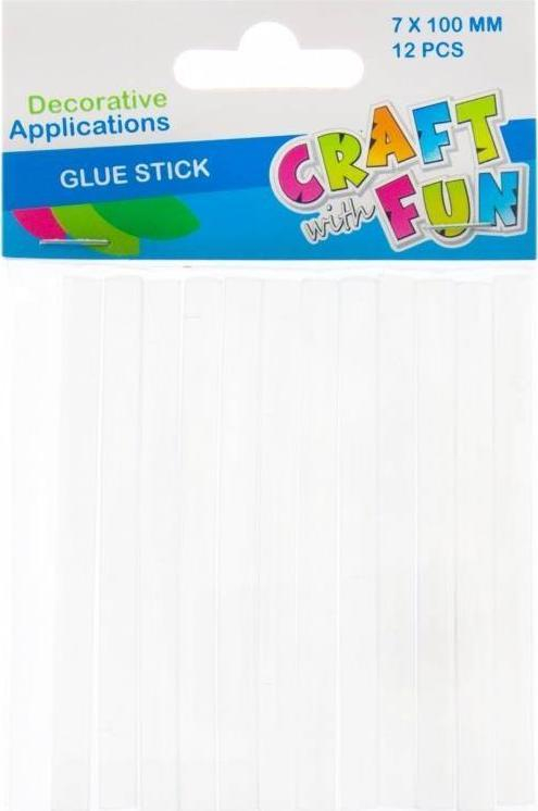 Ngjitës për pistoletë të nxehtë Craft with Fun Transparent, shkopinj ngjitësi 12 copë, transparent