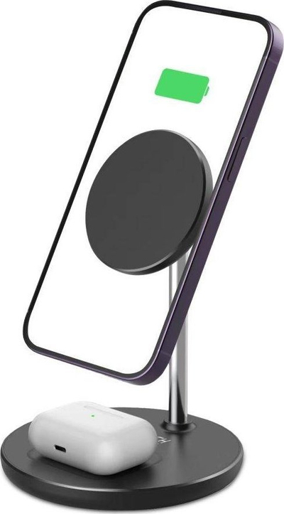 Karikues wireless magnetik Tech-Protect QI15W-A21 2n1, 15W, USB-C, i zi