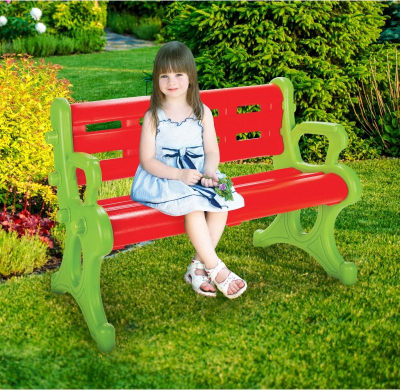 Stol lodrash Woopie Bench, plastik, 106cm, i kuq jeshil