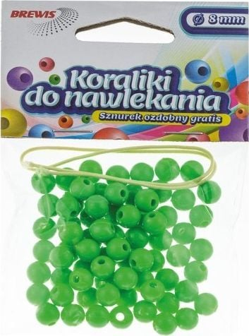 Rruza zbukuruese Brewis, plastike 8mm, 16g, jeshile