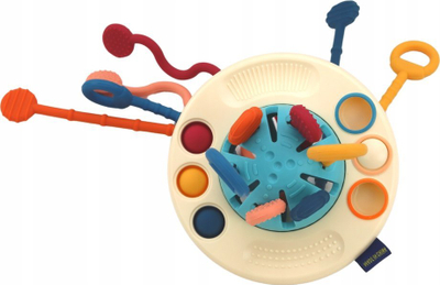 Lodër sensorike Lean Toys Funny Planet, unazë për dhëmbëz, silikon, shumëngjyrëshe
