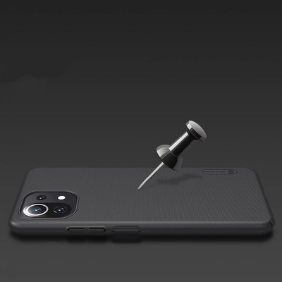 Maskë mbrojtëse Nillkin Frosted Shield për Xiaomi Mi 11 Lite / Mi 11 Lite 5G, polikarbonat, e zezë