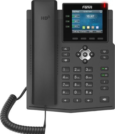 Telefon IP Fanvil X3U, 6 linja, ekran LCD me ngjyra, i zi