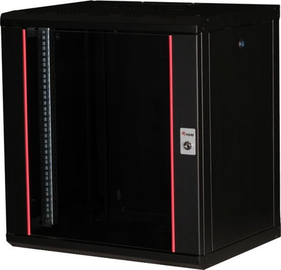 Kabinet serveri Equip 19" 12U, 600x450mm, me derë xhami, i zi