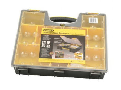 Kuti organizuese Stanley Professional Deep Organiser, 8 ndarje, polipropileni, e verdhë gri