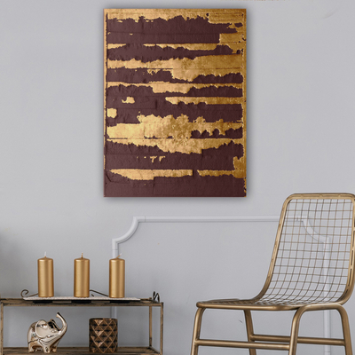 Pikturë murale GOBI Series HM4782, kanavacë e printuar, 98x68cm, e zezë e artë