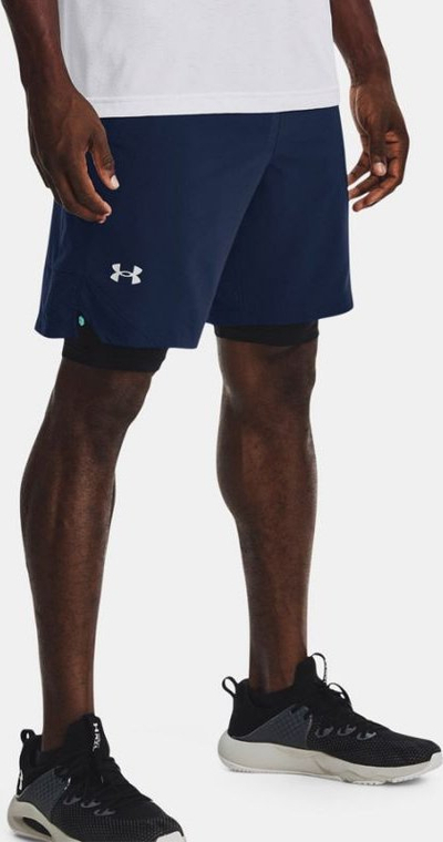 Shorce sportive për burra Under Armour Vanish Woven 8", thahen shpejt, rrip elastik, blu e errët