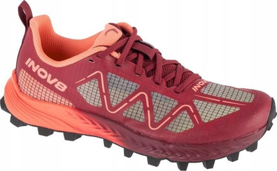 Atlete trail vrapimi Inov-8 MudTalon Speed W për goca, me tabe në shollë, ngjyrë kuqe-portokalli