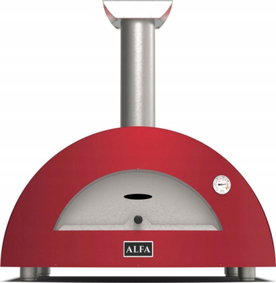 Furrë pice Alfa Forni Moderno 2 Pizze, me dru, për jashtë, e kuqe Antique Red