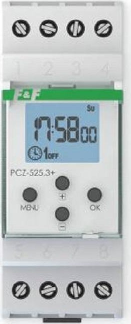 Orë astronomike programabile F&amp;F PCZ-525.3-PLUS, NFC, 16A, gri