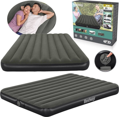 Dyshek ajri Bestway Tritech Air Queen 6716S, 203x152x25cm, me pompë të brendshme, gri