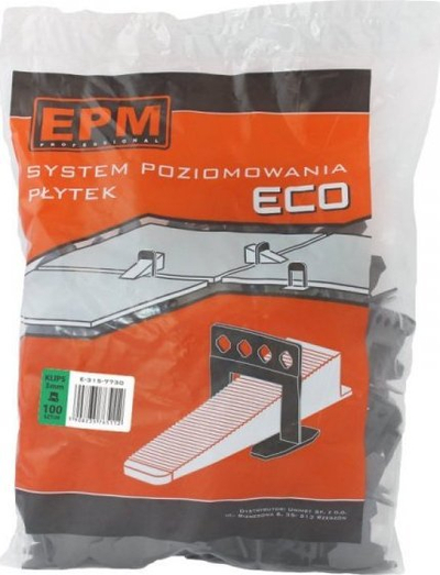 Set klipsa për pllaka Eco 100 copë, 3mm, plastike, të bardha