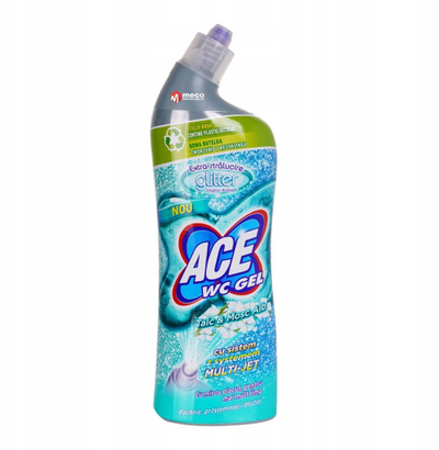 Xhel pastrues WC Ace Ultra Glitter Briza Marina, 750ml, blu