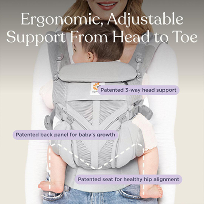 Mbajtëse bebe Ergobaby Omni Classic Mesh, ergonomike, material rrjetë, e zezë Onyx