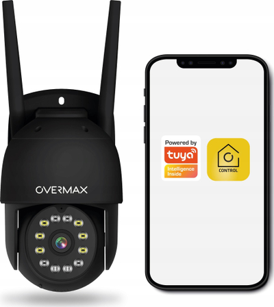 Kamerë sigurie jashtë Overmax, IP WiFi, 5MP me 4x Zoom, e zezë