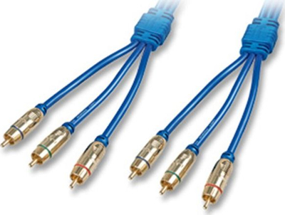 Kabllo Lindy RCA (Cinch) x3 - RCA (Cinch) x3, 0.5m, e kaltër