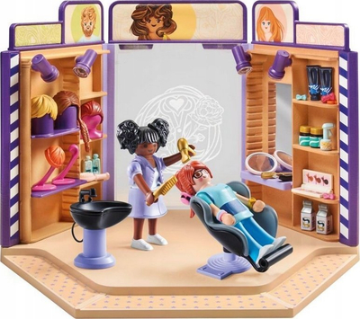 Set lodrash Playmobil My Life Hair Salon 71535, sallon flokësh me plot gjëra