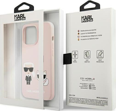 Kapak telefoni Karl Lagerfeld KLHMP13LSSKCI për iPhone 13 / 13 Pro 6.1", silikon, MagSafe, rozë e çelët