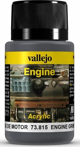 Bojë modelimi Vallejo Engine Grime Val73815, Weathering Effects, 40ml, ngjyrë e errët