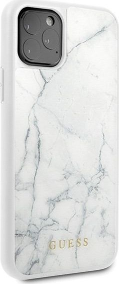 Kapak telefoni Guess GUHCN58HYMAWH, për iPhone 11 Pro, efekt mermeri, i bardhë