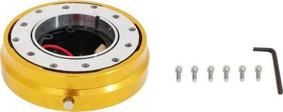 Mekanizëm shkëputës timoni MTuning Naba Quick Release Flat, alumin T6061, 6 vida montimi, ngjyrë flori