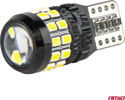 Llamba LED CANBUS AMiO 04258 T10 W5W, 27 SMD, 12V 24V, e bardhë