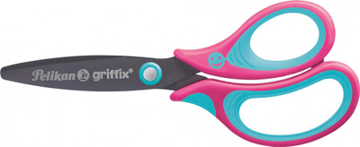 Gërshërë shkollore Griffix Scissors, për dorën e djathtë, maja e rrumbullakosur