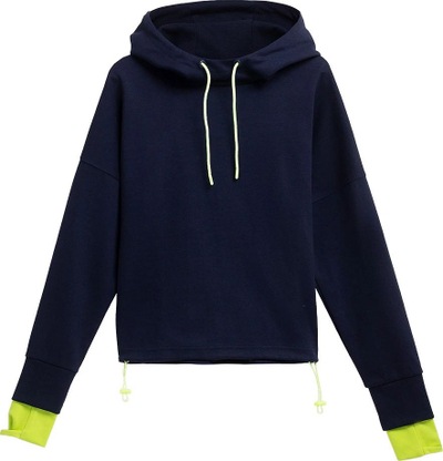 Bluza sportive 4F W H4L21-BLD025 31S, me kapuç, për goca, blu navy