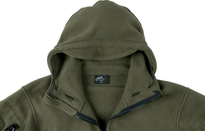 Xhaketë fleece Helikon Tex Patriot Double Fleece me kapuç, taktike, jeshile ulliri