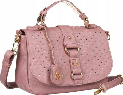 Çantë crossbody LuluCastagnette L, lëkurë eko, me rrip që rregullohet, rozë blush