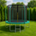 Trampolinë kopshti Funfit 312cm, rrjetë e jashtme mbrojtëse, shkallë, jeshile