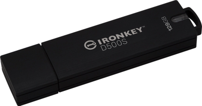 USB flash Kingston IronKey D500S, 128GB, AES 256 bit, e zezë