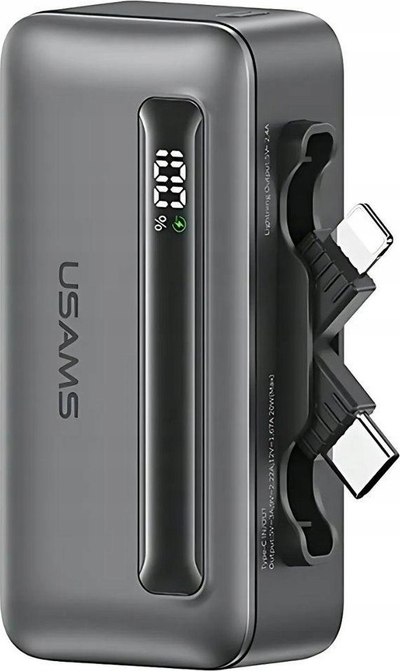 Karikues portativ Usams CD233, 4500mAh, 20W PD, gri