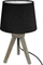 Llambë dekorative tripod druri, 31 cm, abazhur i zi