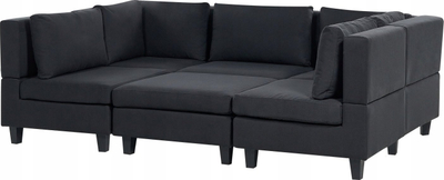 Divan modular UNSTAD, 5 vende ulje, me ottoman, i zi