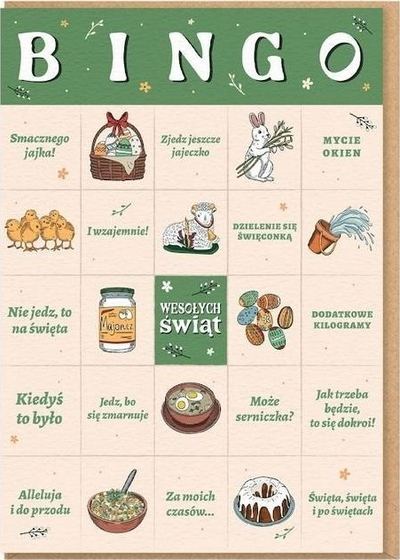 Kartolinë Pashkësh Easter Bingo, me humor, plot ngjyra