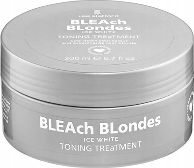 Maskë flokësh Lee Stafford Bleach Blondes Ice White, heq ato tonet e verdha, 200 ml