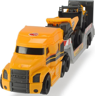 Set lodrash ndërtimi Dickie Volvo Micro Builder, kamion transportues 32cm