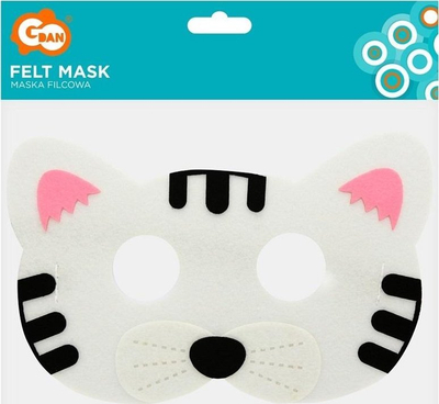 Maskë filci kotele Godan Felt Mask Kitten, 18 x 12 cm, e bardhë