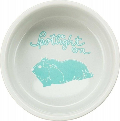 Pjatë qeramike për kavie Trixie Bowl, 240 ml, 11 cm, e bardhë me pika