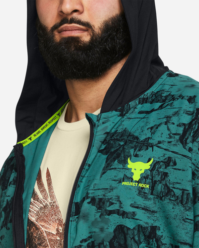 Bluzë me kapuç Under Armour Hybrid Zip Hoodie, sportive, blu