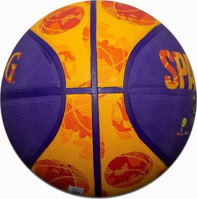 Top basketbolli Spalding Space Jam Tune Squad III, numri 7, për jashtë, portokalli vjollcë