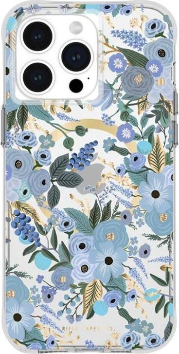 Këllëf telefoni Rifle Paper Co MagSafe, iPhone 15 Pro Max, hard case, Garden Party blu
