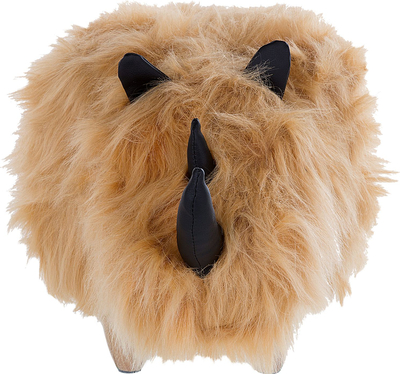 Stol lodrash WOOLLY Faux Fur, në formë kafshe, me këmbë druri, bezhë rëre