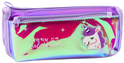 Penar shkollor Unicorn Holographic Purple, 21.5x9 cm, vjollcë