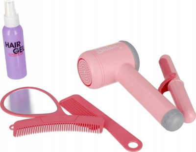 Set lojërash parukerie Mega Creative 531404, tharëse flokësh me ajër, aksesorë flokësh, rozë vjollcë